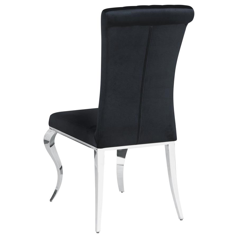 Betty Velvet Upholstered Dining Side Chair Black (Set of 4) view 7