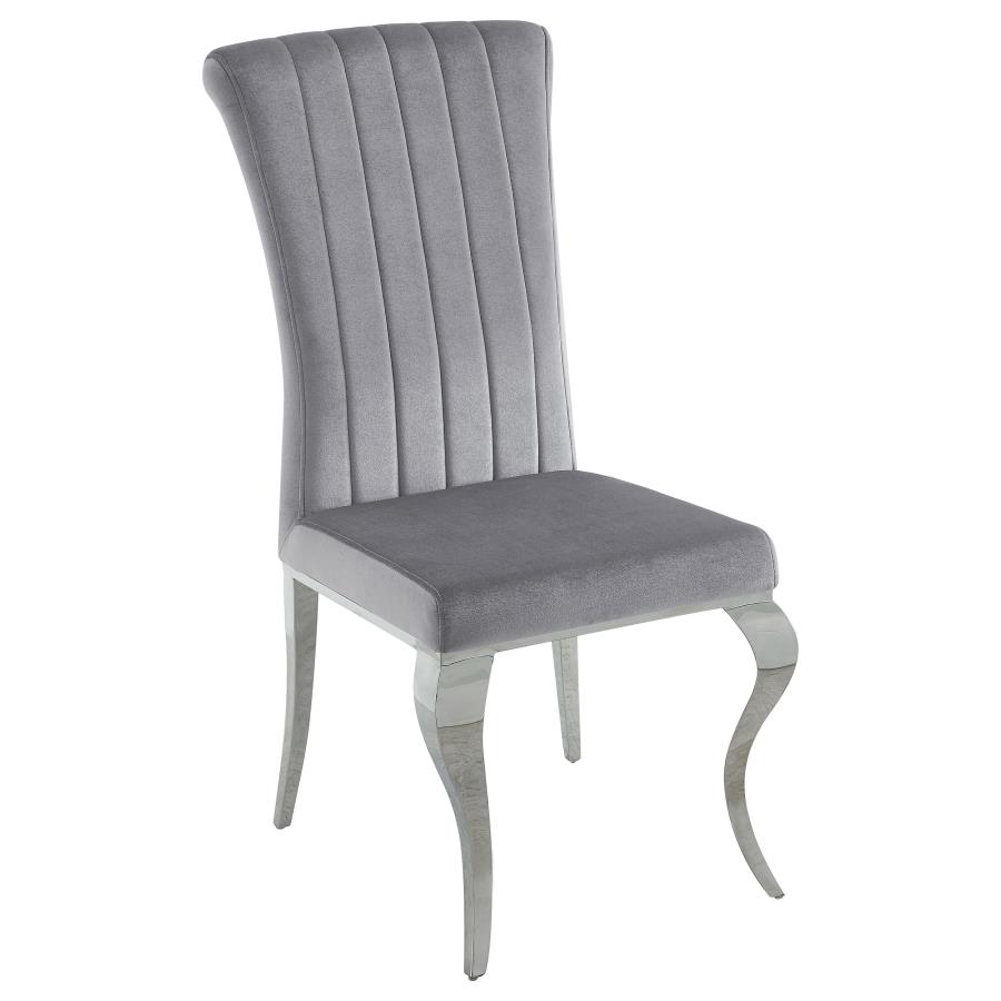 Betty Velvet Upholstered Dining Side Chair Grey (Set of 4) view 3