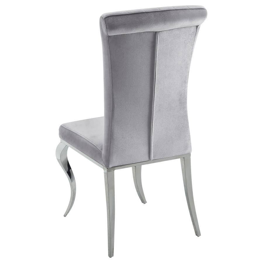 Betty Velvet Upholstered Dining Side Chair Grey (Set of 4) view 4