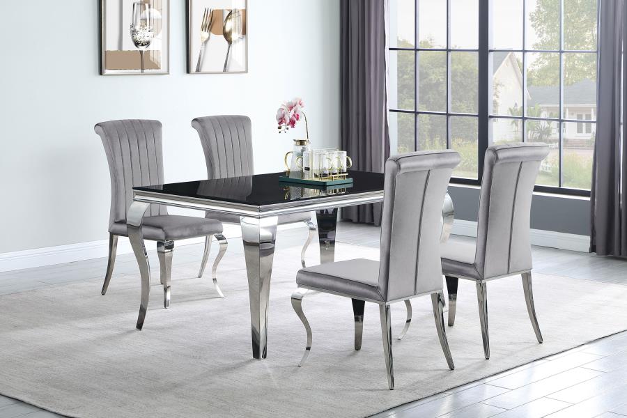 Betty Velvet Upholstered Dining Side Chair Grey (Set of 4) view 7