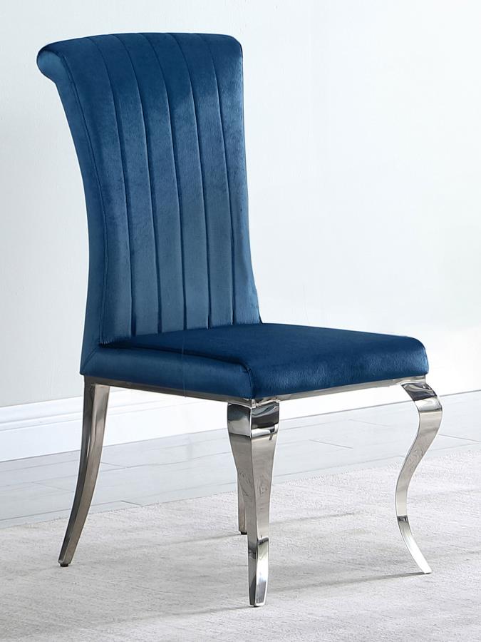 Betty Velvet Upholstered Dining Side Chair Blue (Set of 4) view 2