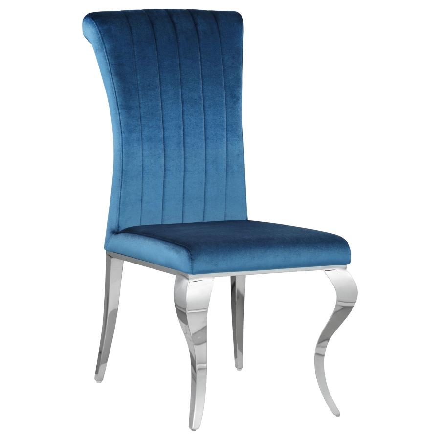 Betty Velvet Upholstered Dining Side Chair Blue (Set of 4) view 3