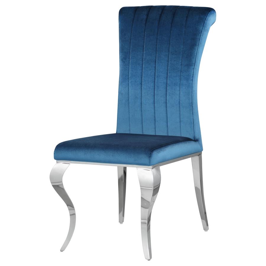 Betty Velvet Upholstered Dining Side Chair Blue (Set of 4) view 5