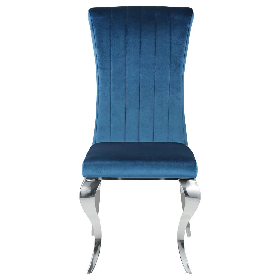Betty Velvet Upholstered Dining Side Chair Blue (Set of 4) view 4