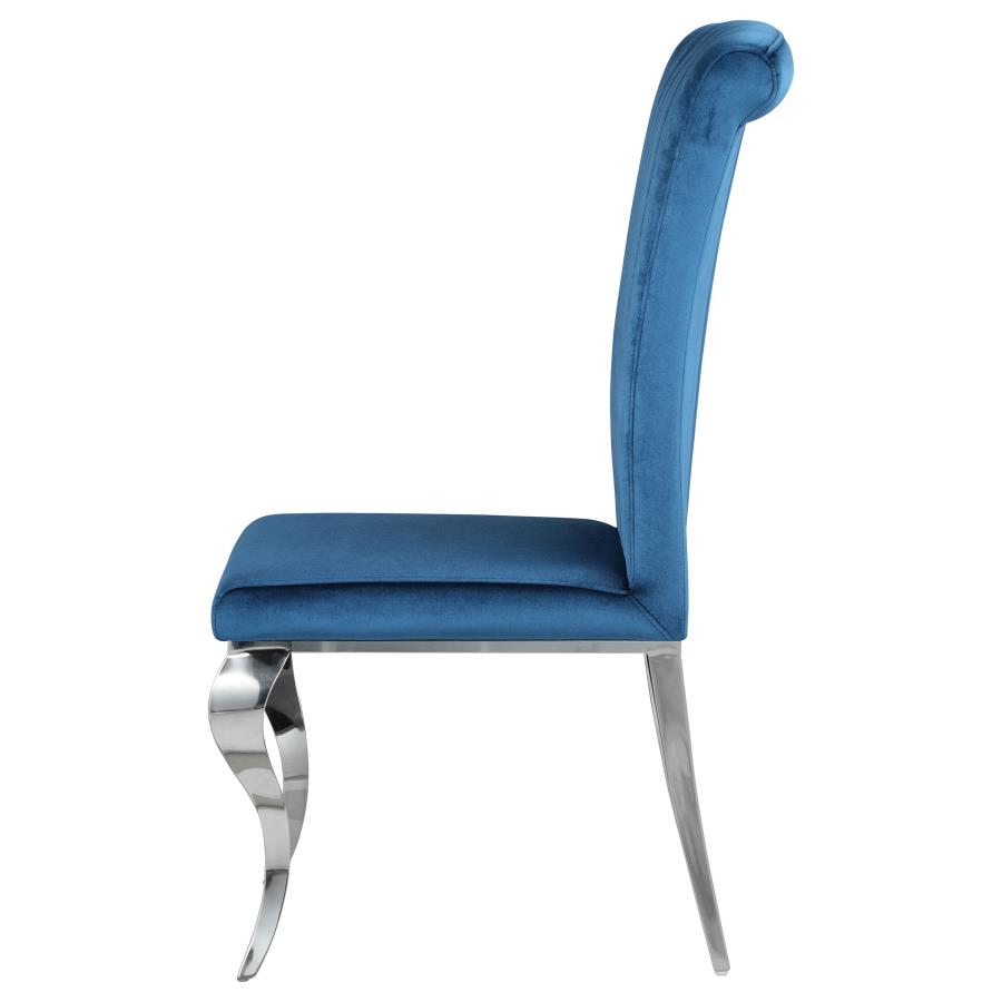 Betty Velvet Upholstered Dining Side Chair Blue (Set of 4) view 6