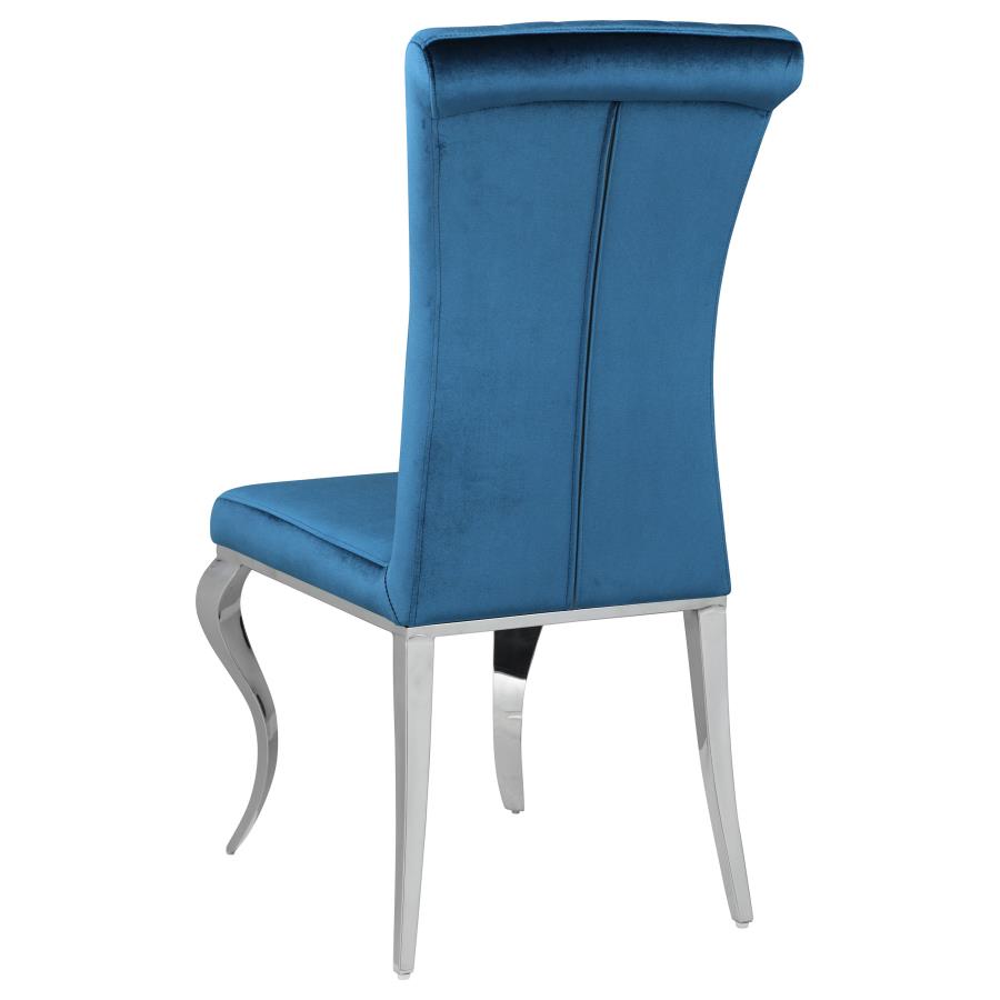 Betty Velvet Upholstered Dining Side Chair Blue (Set of 4) view 7