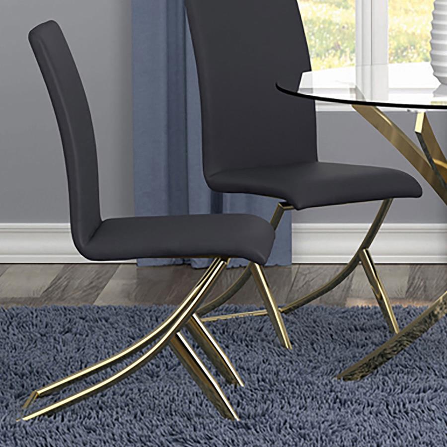 Carmelia Upholstered Dining Side Chair Black (Set of 4) view 2