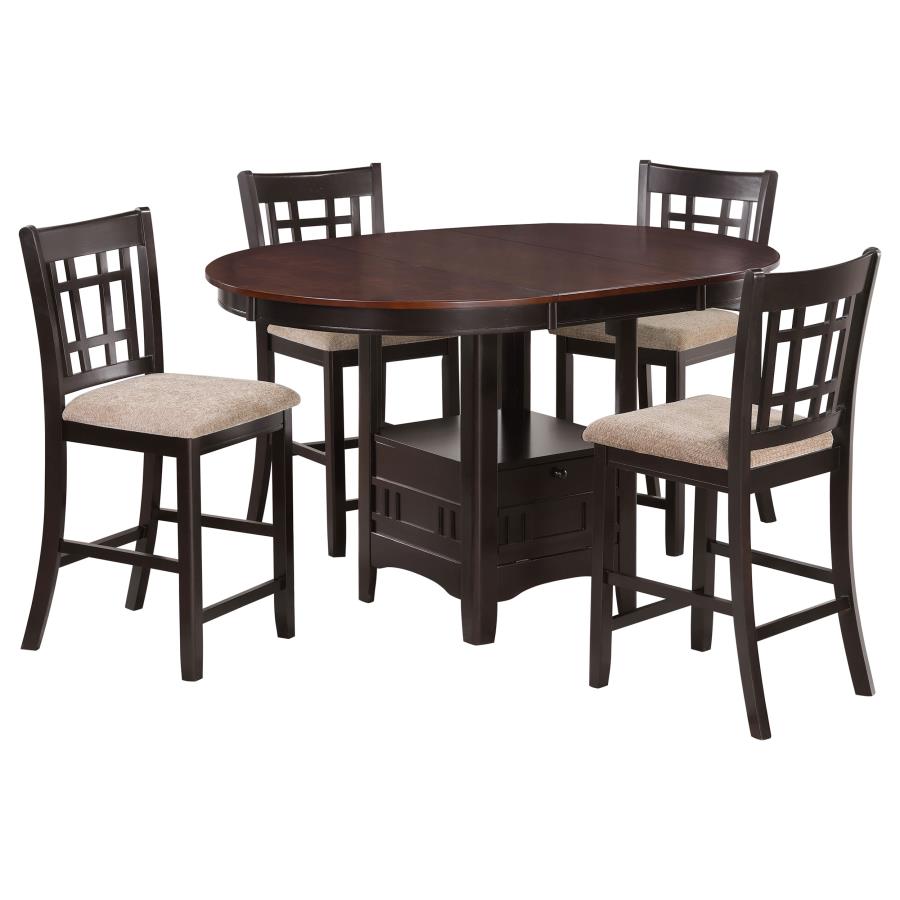 Lavon 5-piece Oval Counter Height Dining Set Light Chestnut view 2
