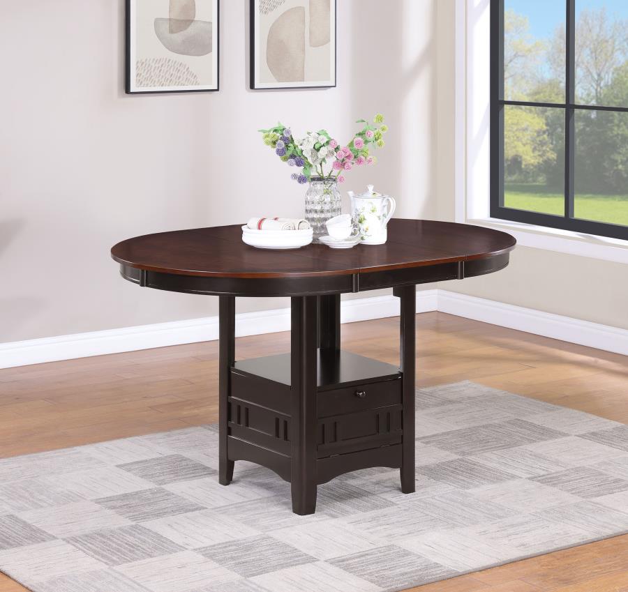 Lavon Oval 60-inch Counter Height Extension Dining Table Chestnut view 2
