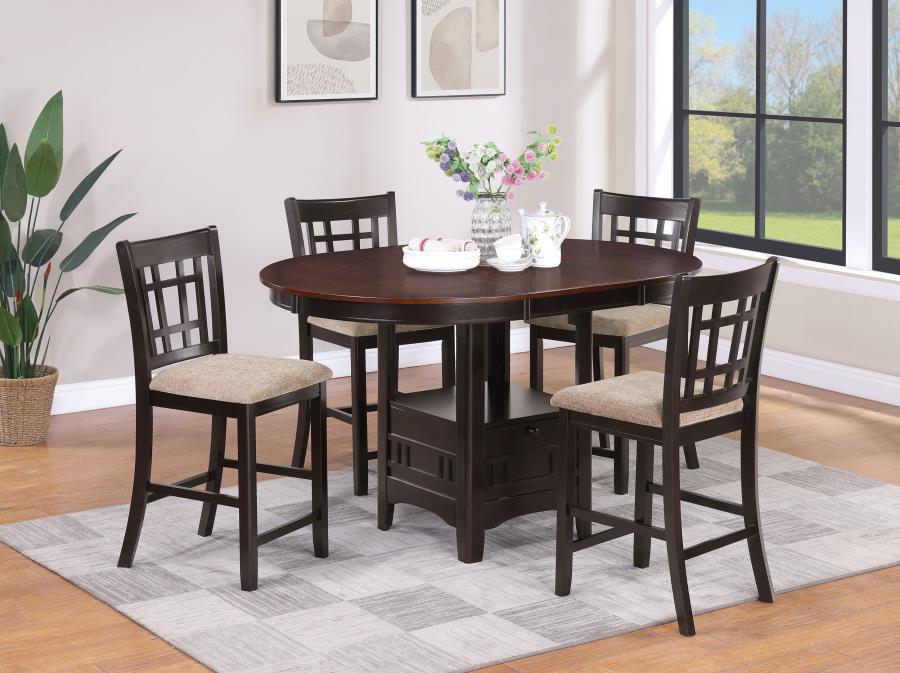 Lavon Oval 60-inch Counter Height Extension Dining Table Chestnut view 7
