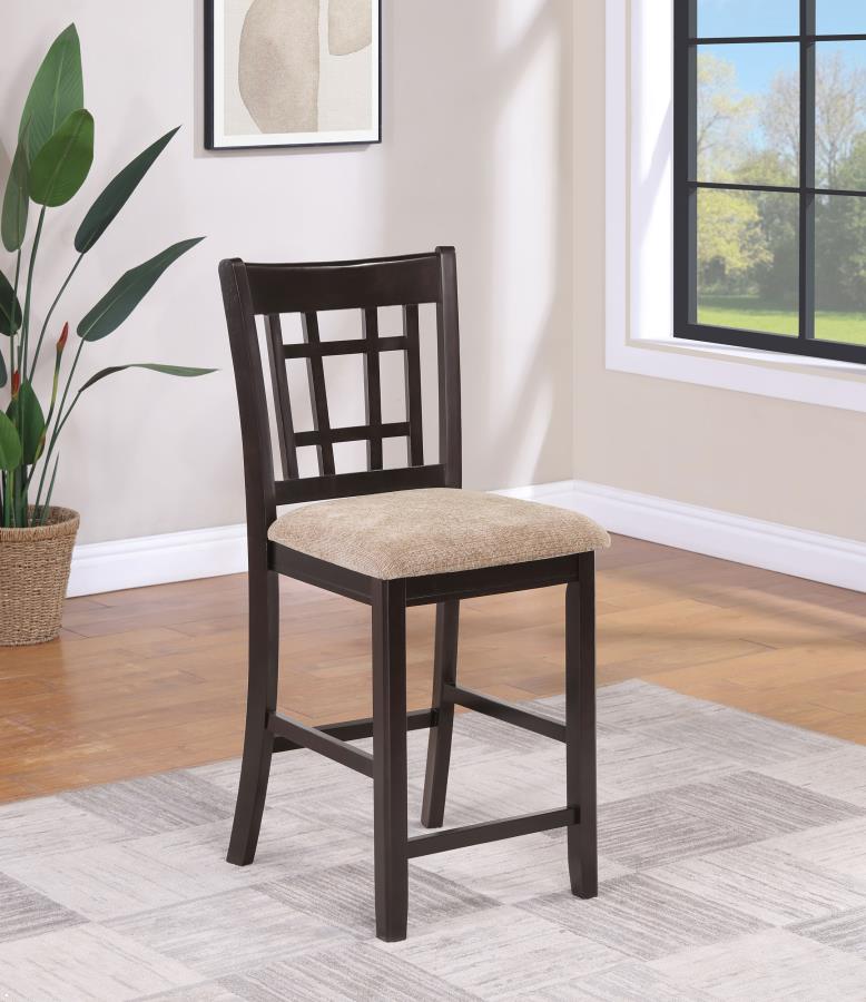 Lavon Wood Counter Chair Tan and Espresso (Set of 2) view 2