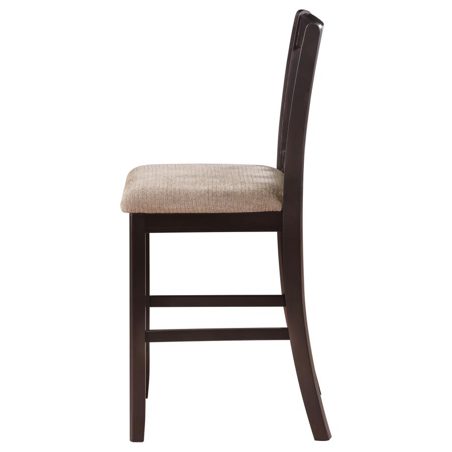 Lavon Wood Counter Chair Tan and Espresso (Set of 2) view 6