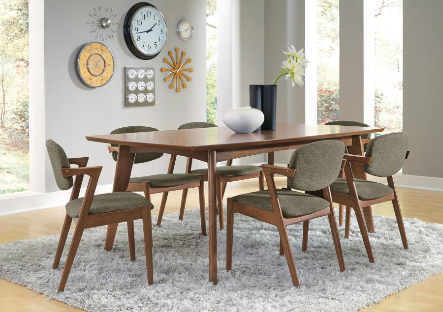 Malone 7-piece Rectangular Dining Table Set Dark Walnut — Dining Furniture
