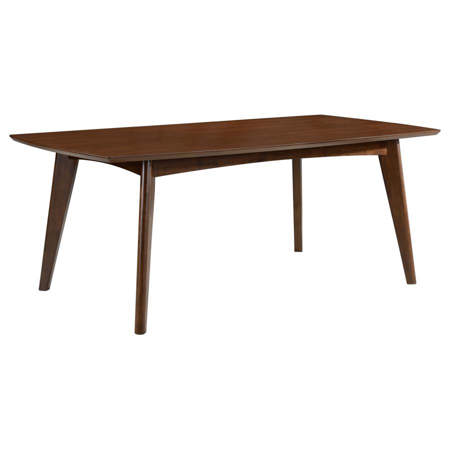 Malone 7-piece Rectangular Dining Table Set Dark Walnut view 3