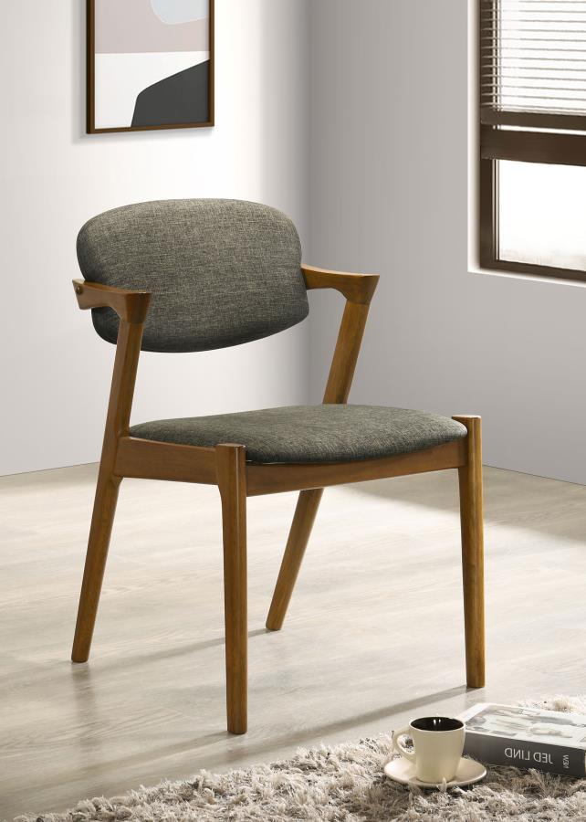 Malone Padded Wood Dining Arm Chair Dark Walnut (Set of 2) view 2