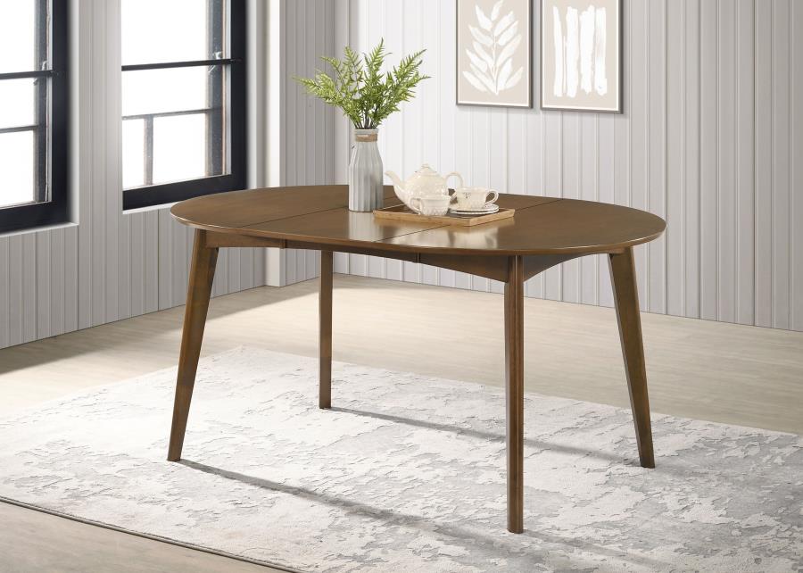 Jedda Oval 60-inch Extension Leaf Dining Table Dark Walnut view 2