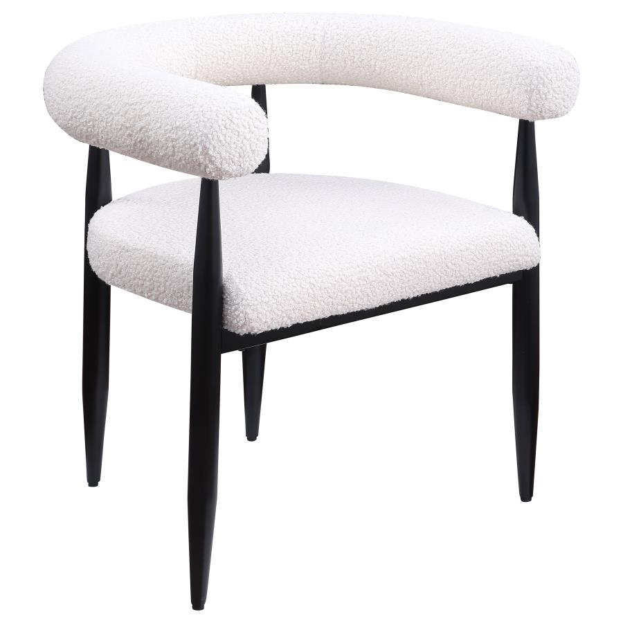 Dunmore Boucle Upholstered Dining Arm Chair Cream (Set of 2) view 3