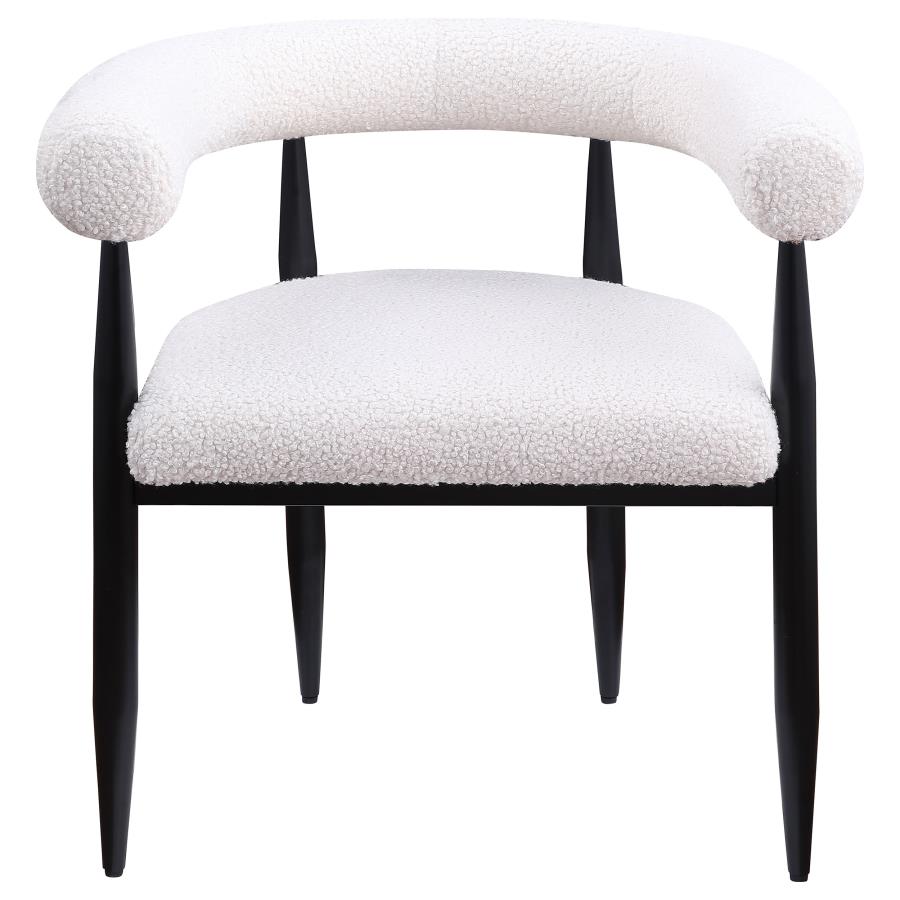 Dunmore Boucle Upholstered Dining Arm Chair Cream (Set of 2) view 4