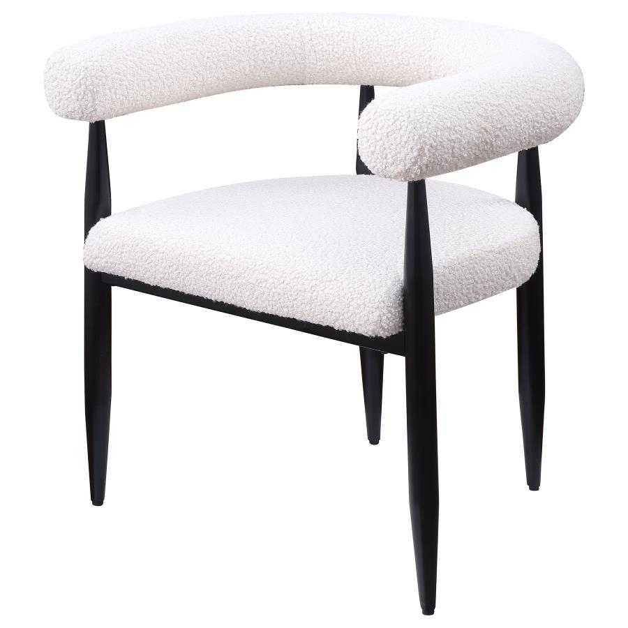 Dunmore Boucle Upholstered Dining Arm Chair Cream (Set of 2) view 5