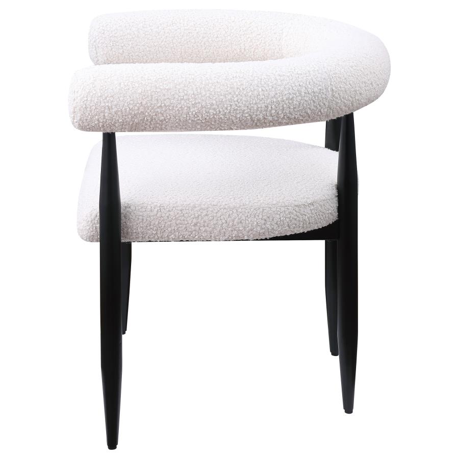 Dunmore Boucle Upholstered Dining Arm Chair Cream (Set of 2) view 6