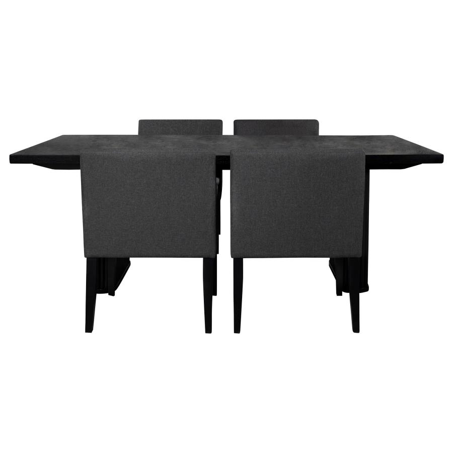 Catherine 5-piece Rectangular Dining Table Set Black view 2