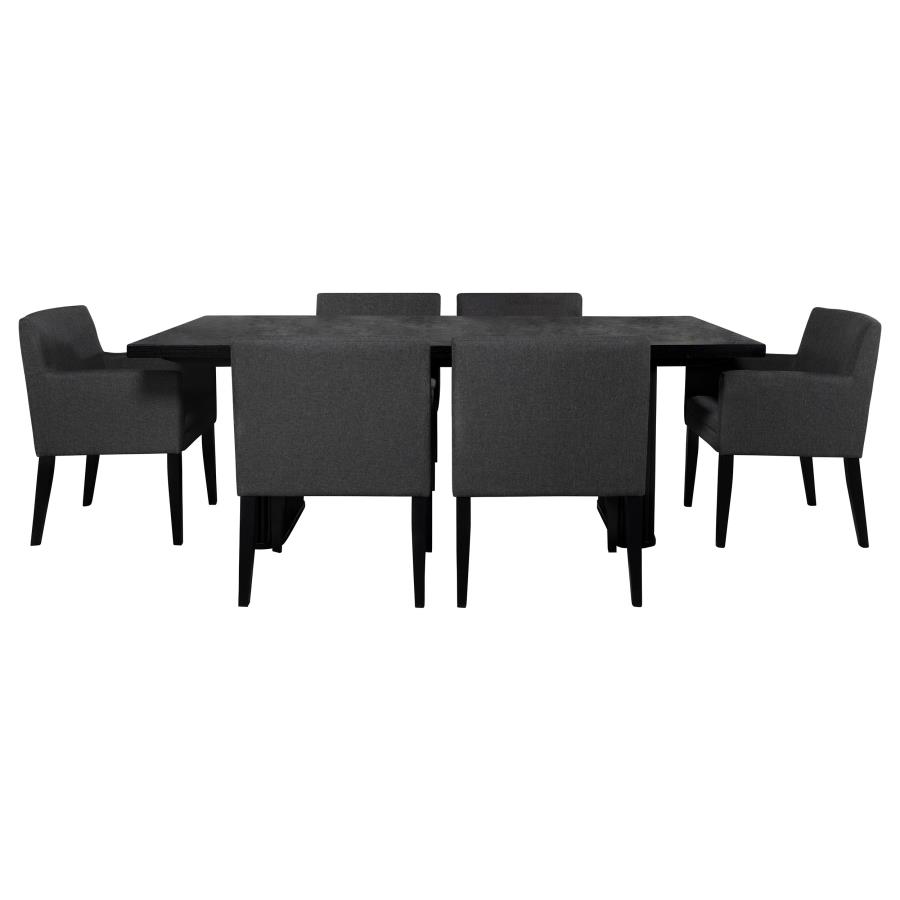 Catherine 7-piece Rectangular Dining Table Set Black view 2