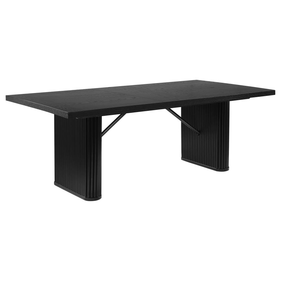 Catherine 7-piece Rectangular Dining Table Set Black view 3