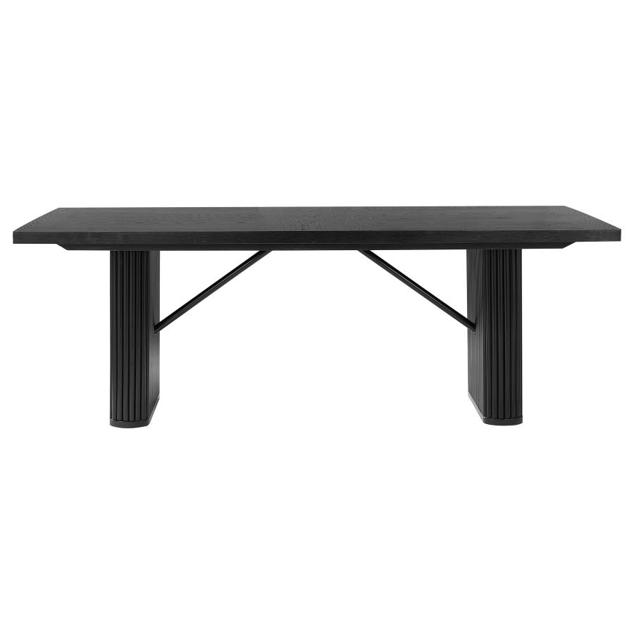 Catherine Rectangular 84-inch Wood Dining Table Black view 3