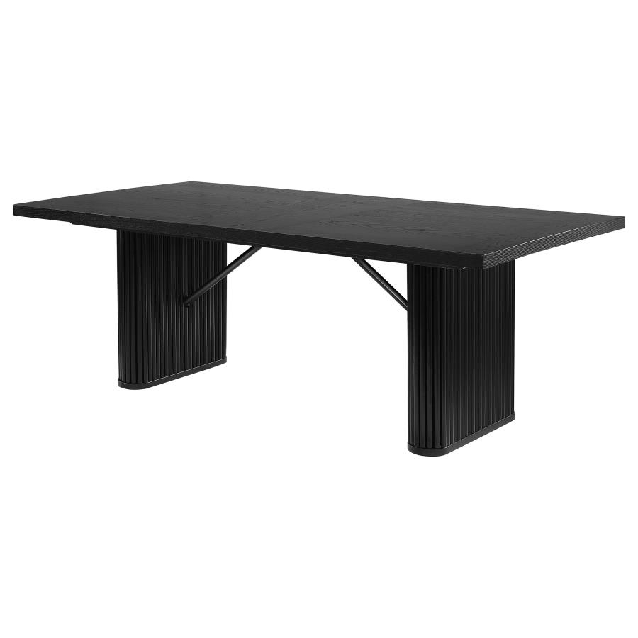 Catherine Rectangular 84-inch Wood Dining Table Black view 4