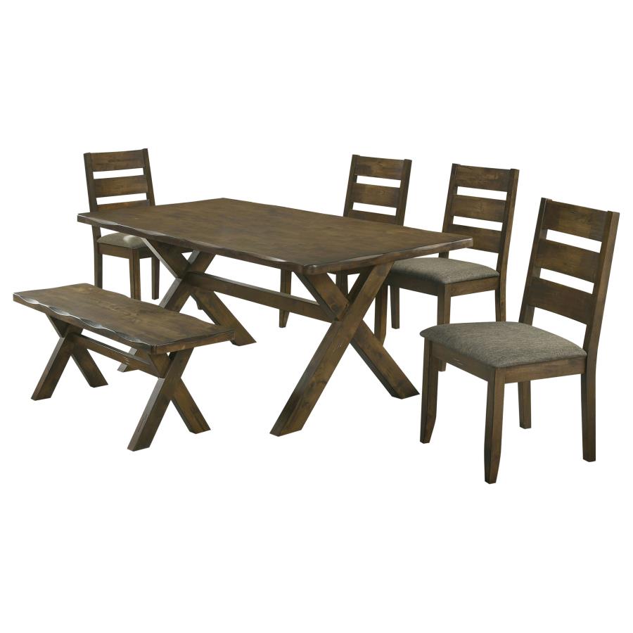 Alston 6-piece Rectangular Dining Table Set Knotty Nutmeg view 2