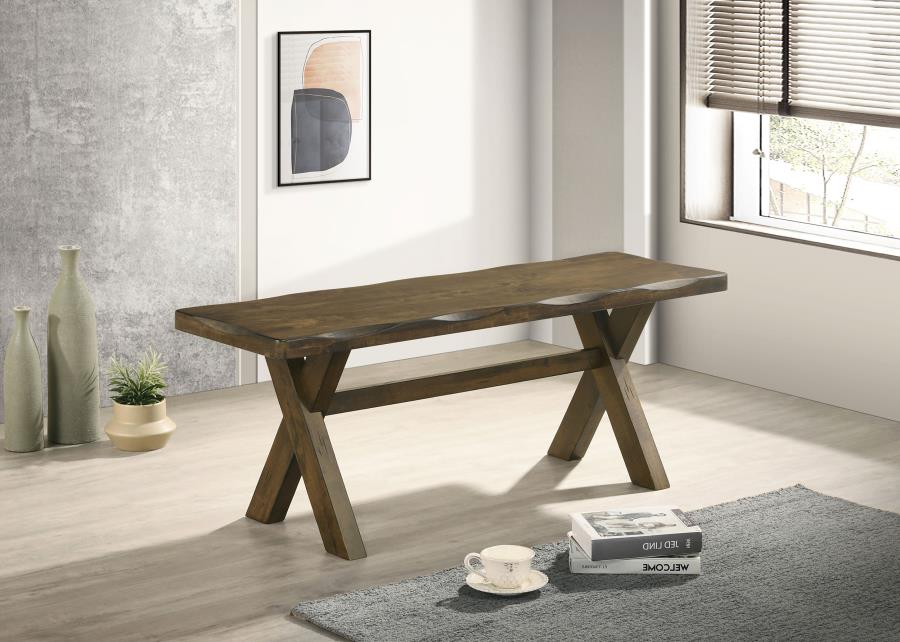 Alston 47-inch Solid Wood Dining Bench Knotty Nutmeg view 2