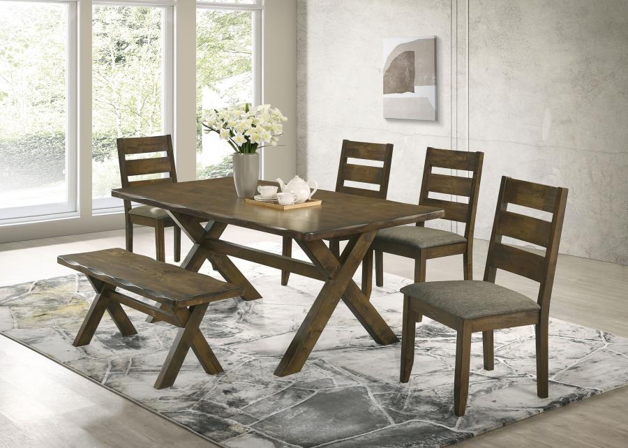 Alston 47-inch Solid Wood Dining Bench Knotty Nutmeg view 7