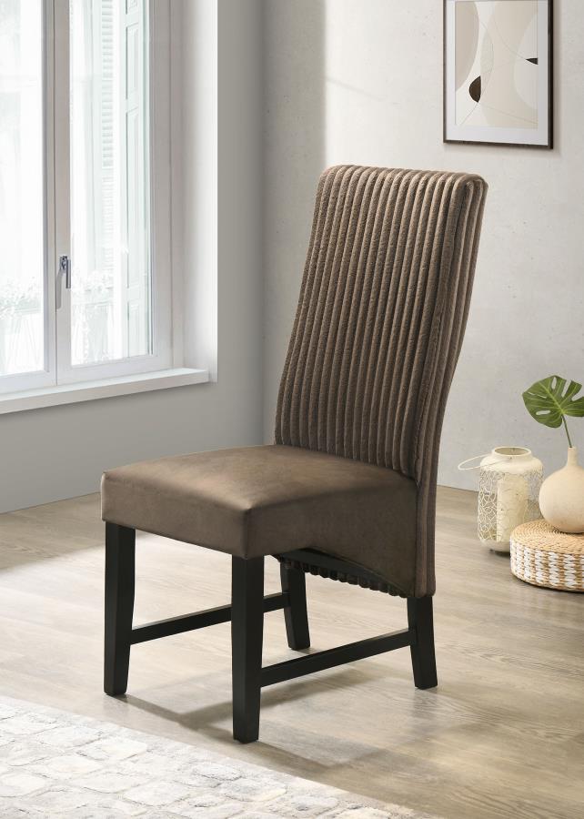 Barrand Upholstered Dining Side Chair Chocolate (Set of 2) view 2