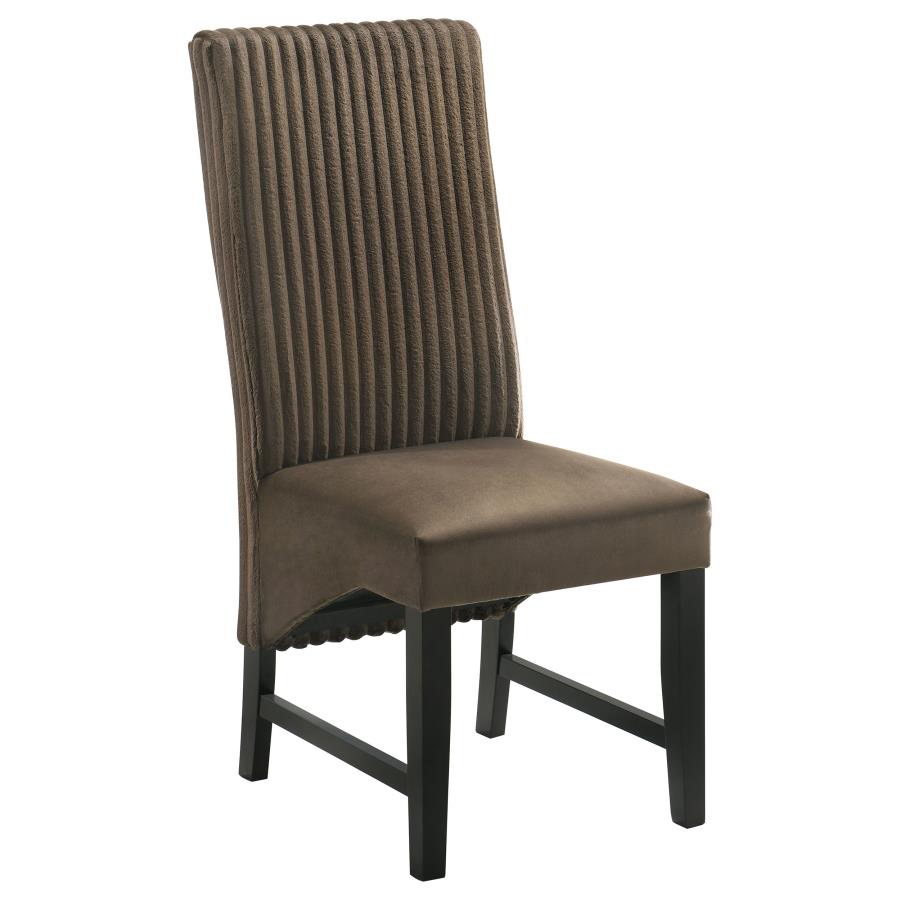 Barrand Upholstered Dining Side Chair Chocolate (Set of 2) view 3