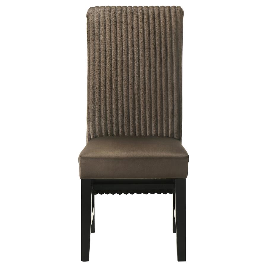 Barrand Upholstered Dining Side Chair Chocolate (Set of 2) view 4