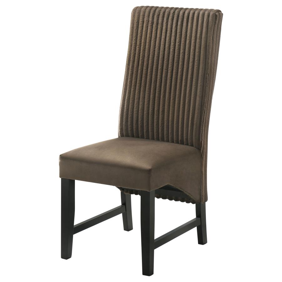 Barrand Upholstered Dining Side Chair Chocolate (Set of 2) view 5
