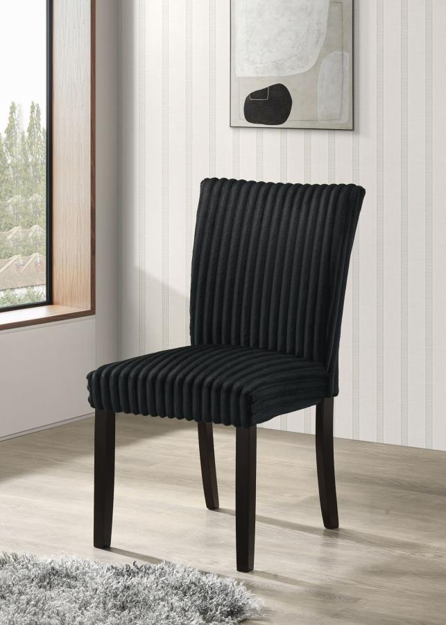 Dermott Upholstered Parson Dining Side Chair Black (Set of 2) view 2