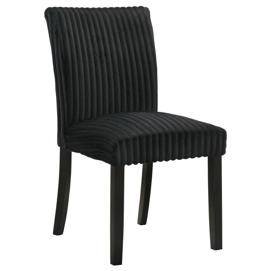 Dermott Upholstered Parson Dining Side Chair Black (Set of 2) view 3