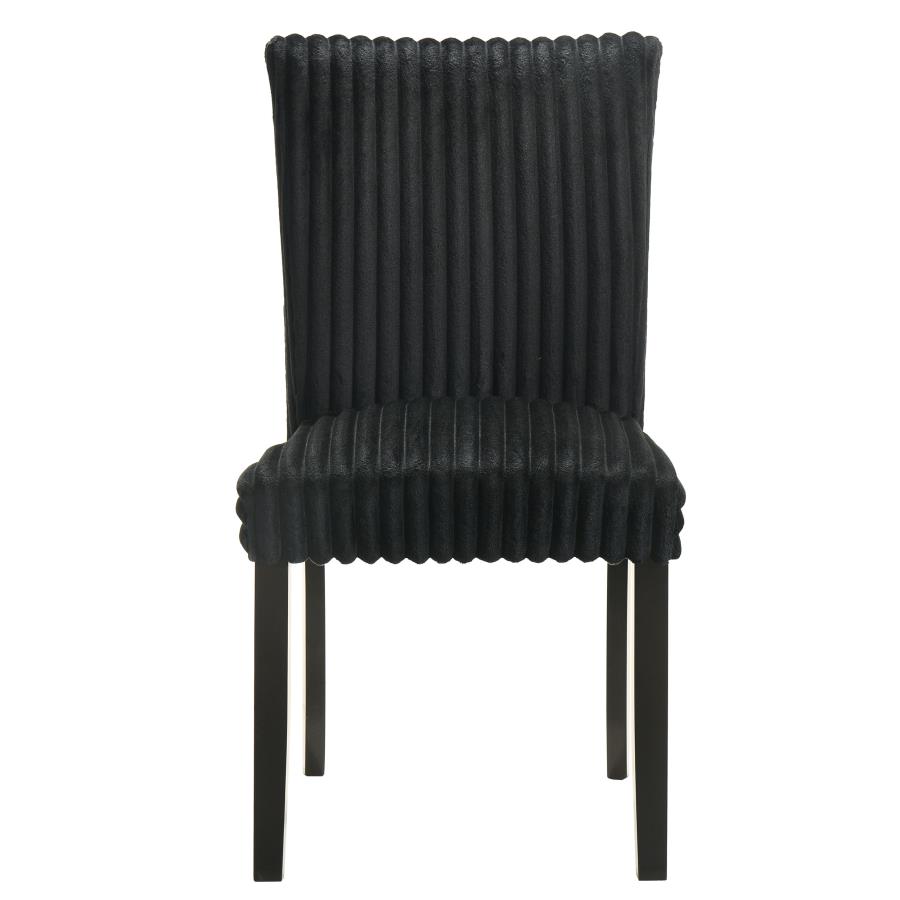 Dermott Upholstered Parson Dining Side Chair Black (Set of 2) view 4