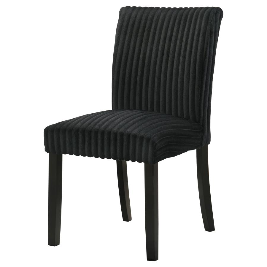 Dermott Upholstered Parson Dining Side Chair Black (Set of 2) view 5