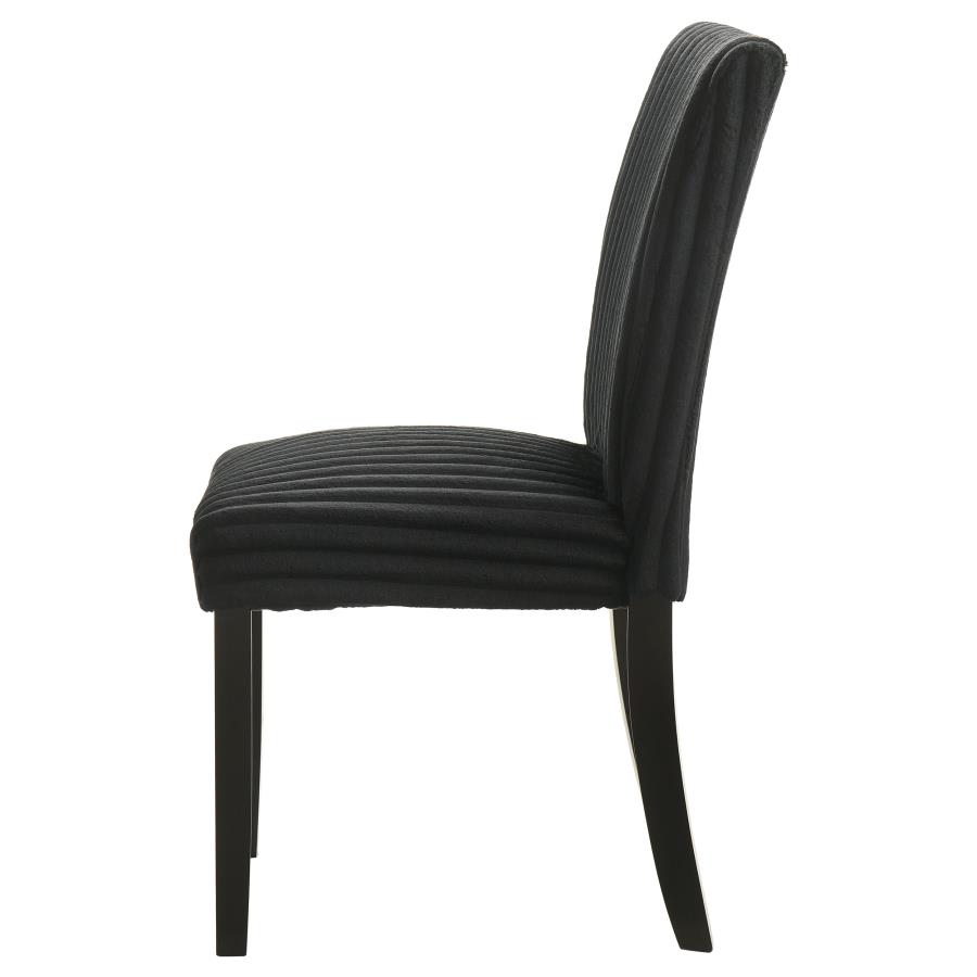 Dermott Upholstered Parson Dining Side Chair Black (Set of 2) view 6