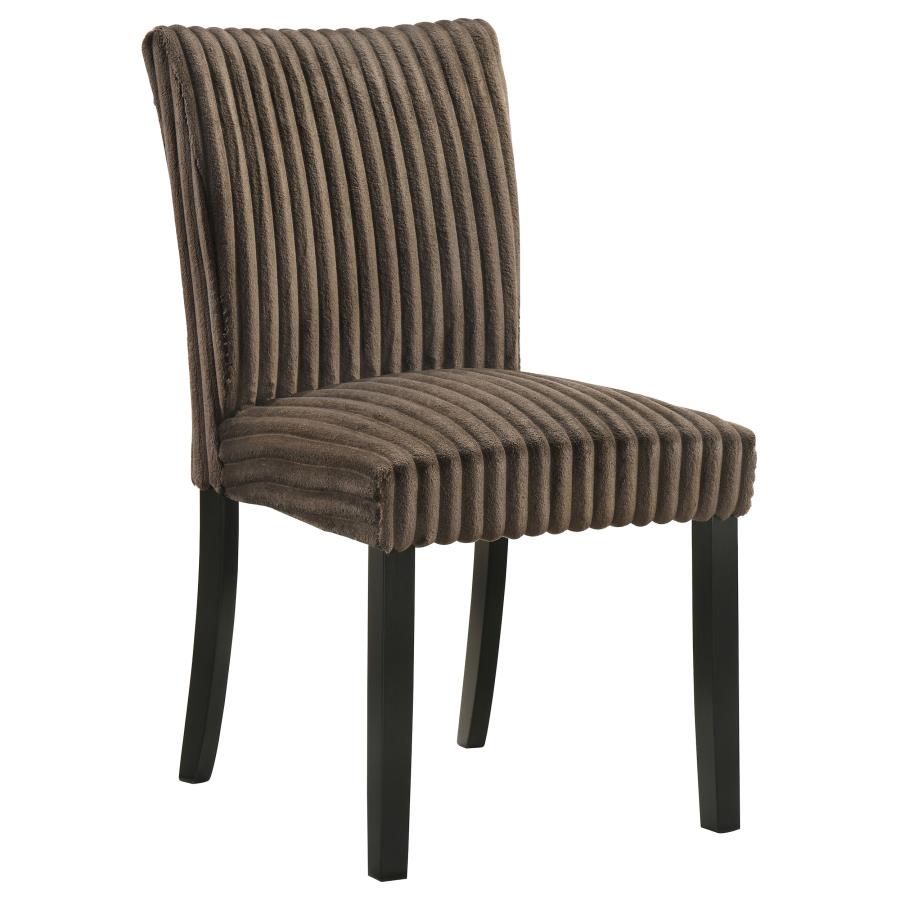 Dermott Upholstered Parson Dining Side Chair Chocolate (Set of 2) view 3