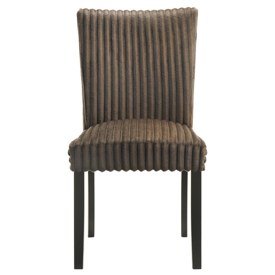 Dermott Upholstered Parson Dining Side Chair Chocolate (Set of 2) view 4