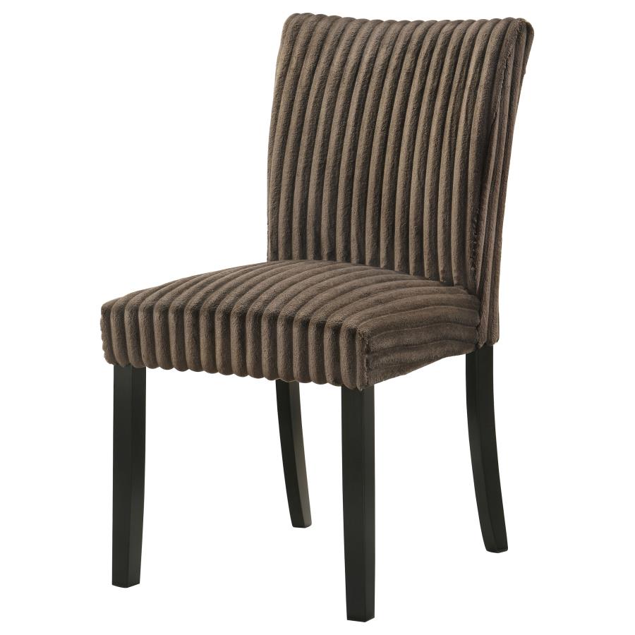 Dermott Upholstered Parson Dining Side Chair Chocolate (Set of 2) view 5
