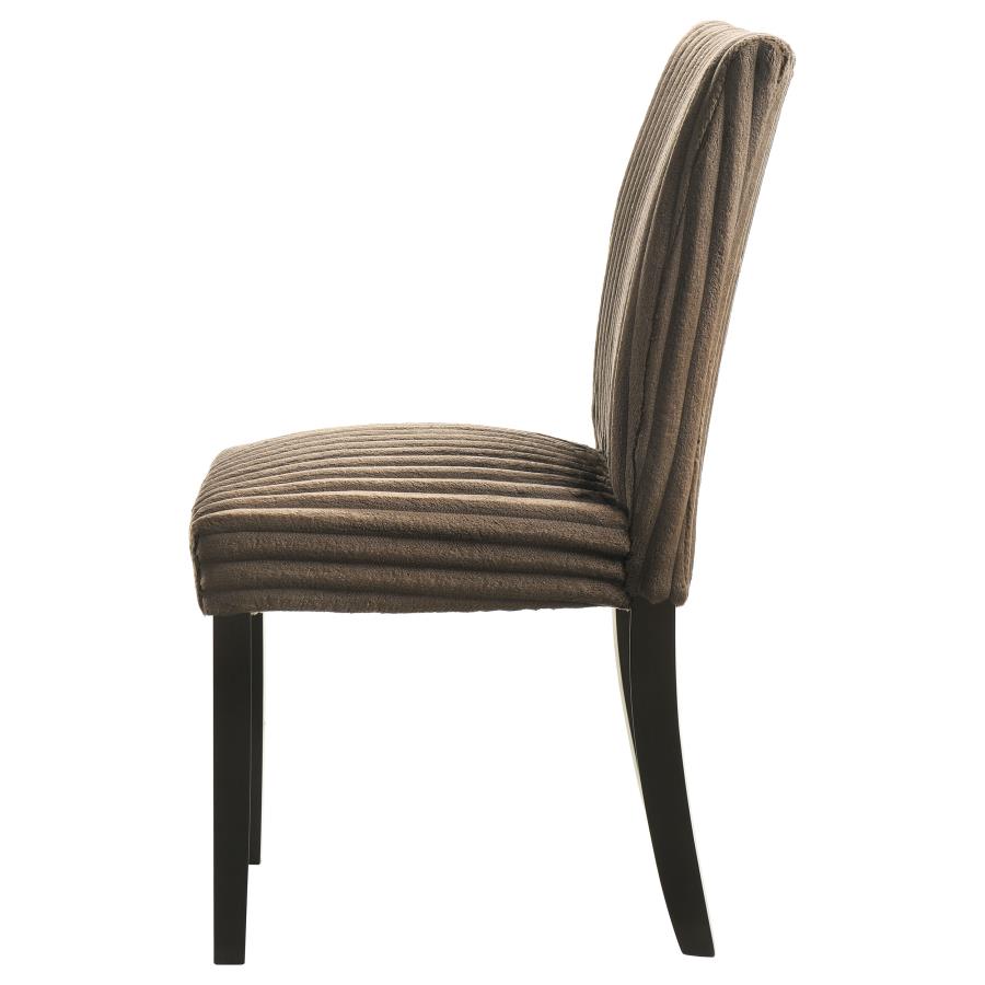 Dermott Upholstered Parson Dining Side Chair Chocolate (Set of 2) view 6