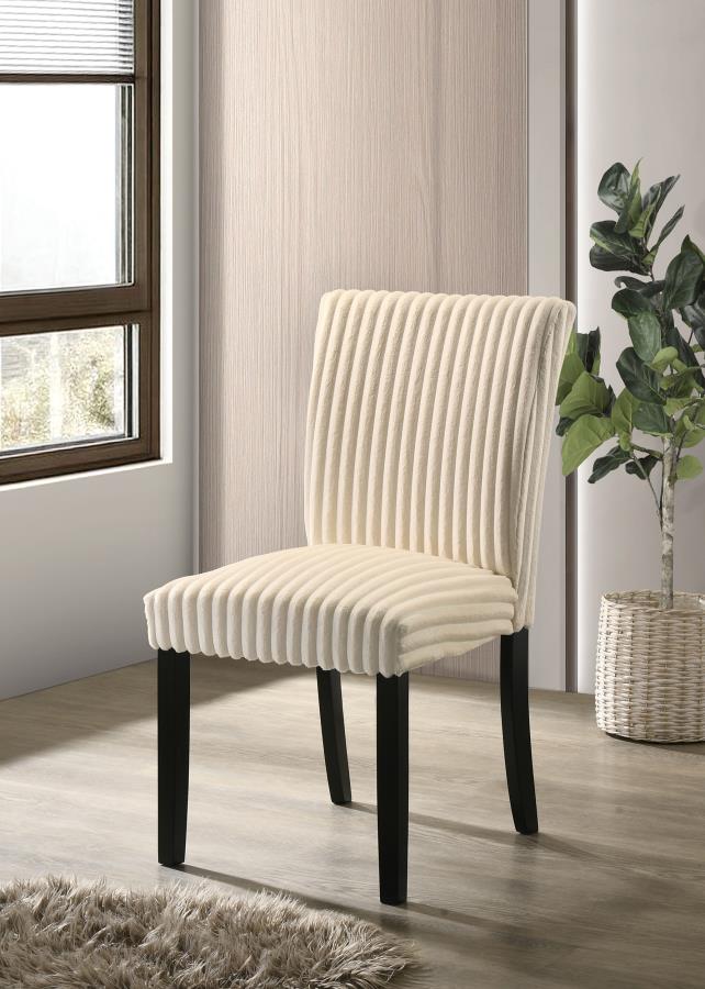 Dermott Upholstered Parson Dining Side Chair Cream (Set of 2) view 2