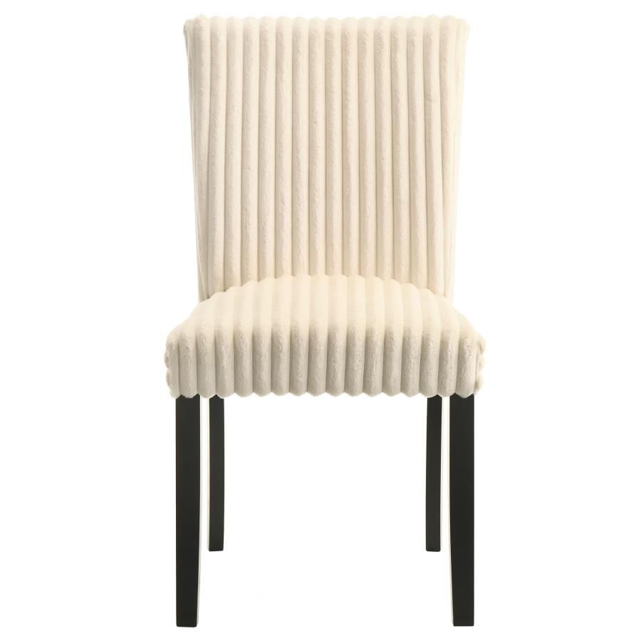 Dermott Upholstered Parson Dining Side Chair Cream (Set of 2) view 4