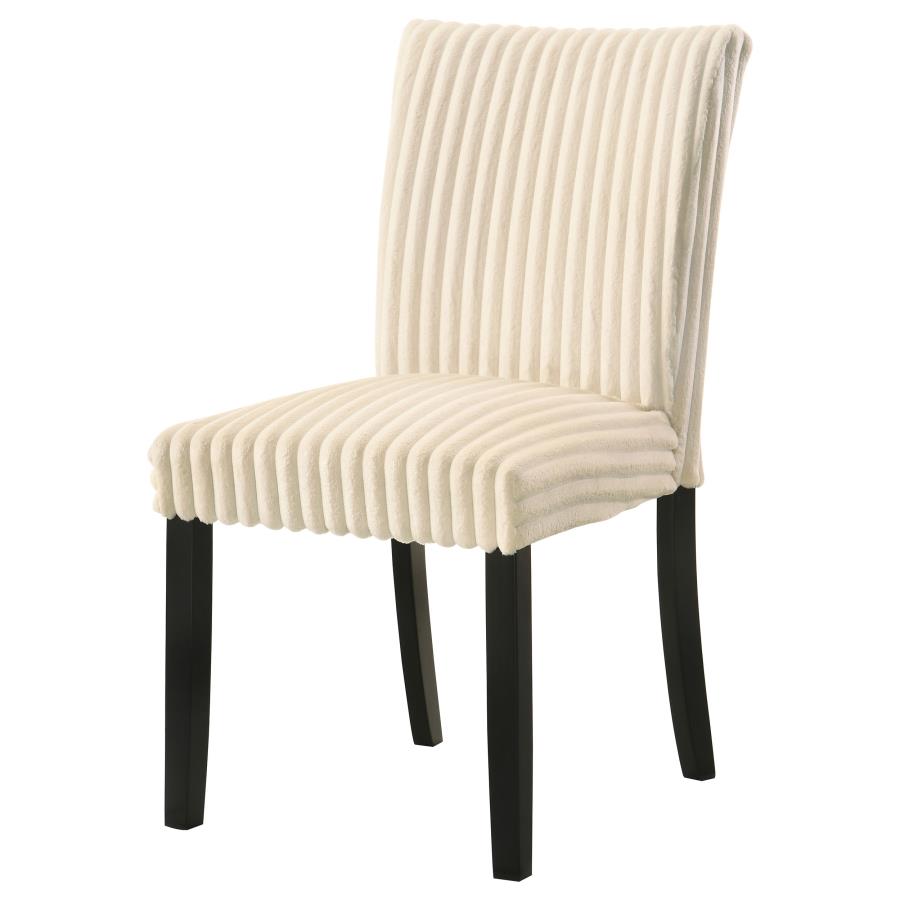 Dermott Upholstered Parson Dining Side Chair Cream (Set of 2) view 5