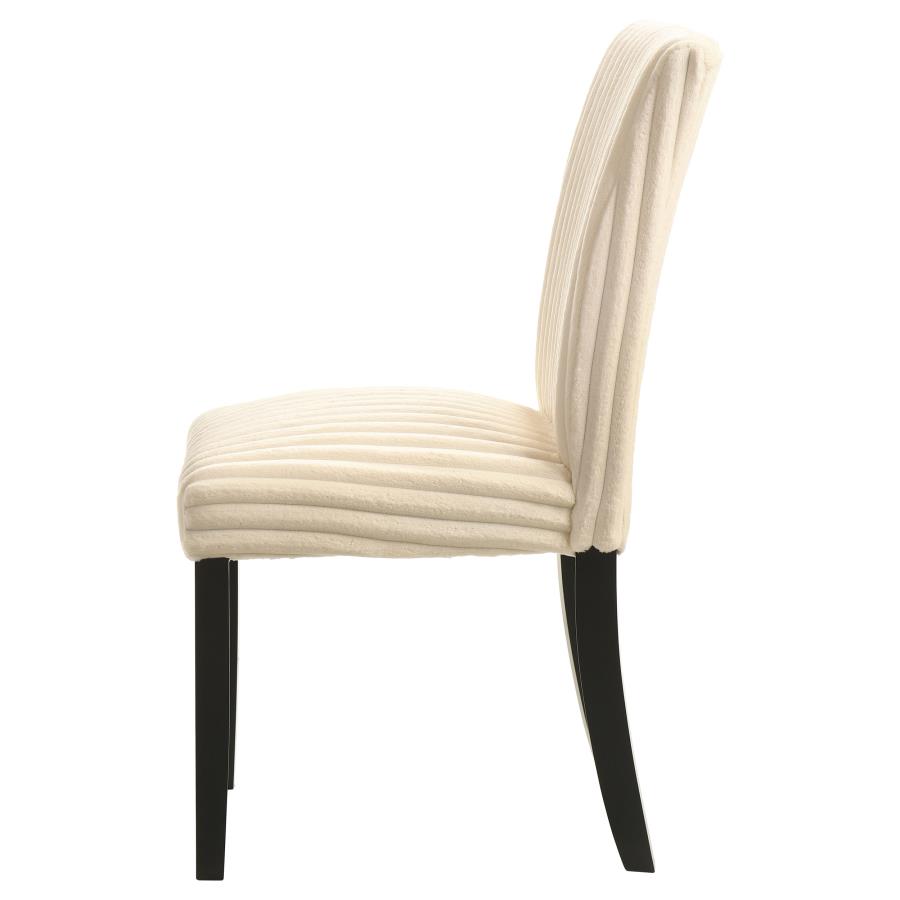 Dermott Upholstered Parson Dining Side Chair Cream (Set of 2) view 6
