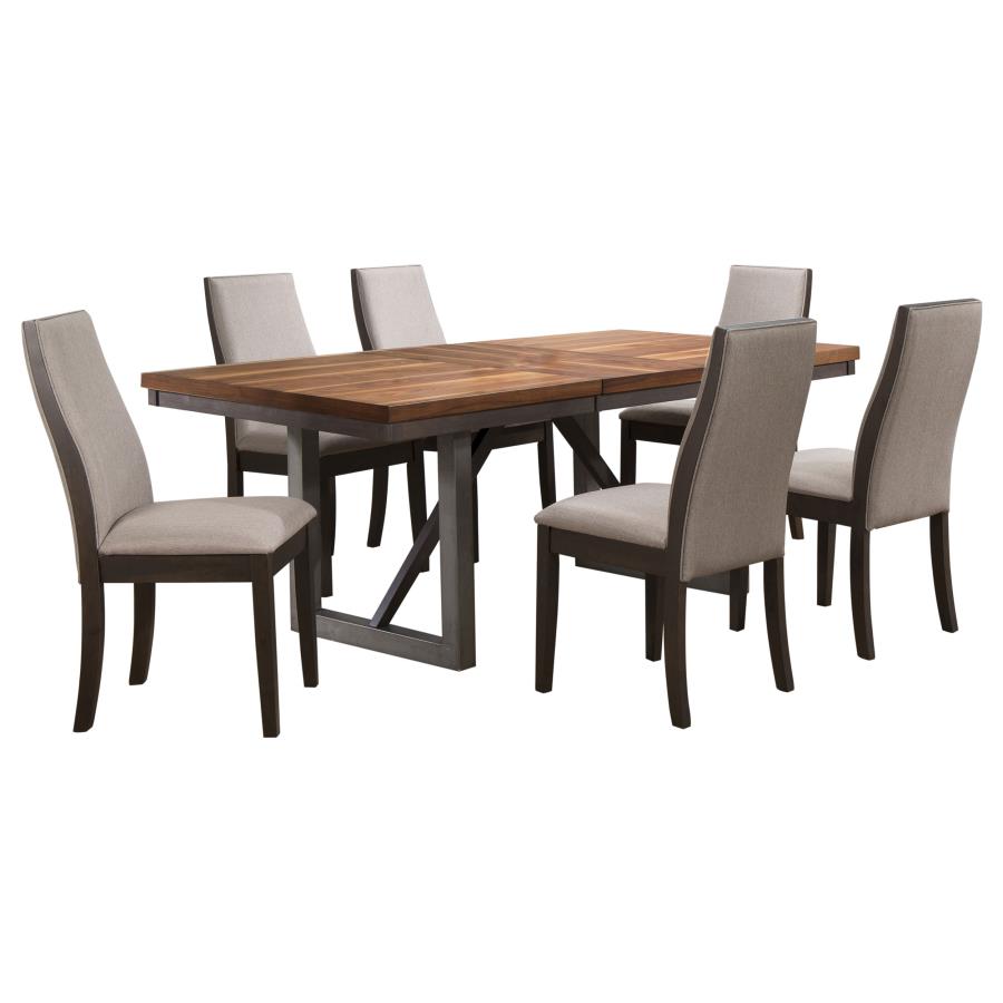 Spring Creek 7-piece Rectangular Dining Table Set Taupe view 2